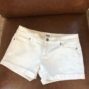 Paige white denim shorts